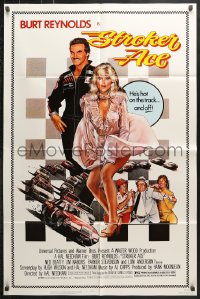6j855 STROKER ACE 1sh 1983 car racing art of Burt Reynolds & sexy Loni Anderson by Drew Struzan!