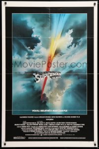 6j862 SUPERMAN int'l 1sh 1978 D.C. comic book superhero Christopher Reeve, cool Bob Peak title art!
