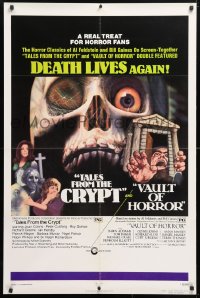 6j867 TALES FROM THE CRYPT/VAULT OF HORROR 1sh 1973 horror double bill, creepy artwork!