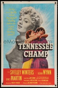 6j878 TENNESSEE CHAMP 1sh 1954 Bombshell Shelley Winters, Keenan Wynn, Dewey Martin, boxing!