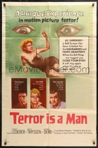 6j883 TERROR IS A MAN 1sh 1959 H.G. Wells, a unique experience in motion picture terror!