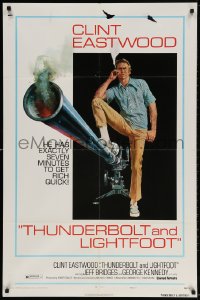 6j899 THUNDERBOLT & LIGHTFOOT style C 1sh 1974 art of Clint Eastwood with HUGE gun by McGinnis!