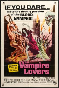 6j930 VAMPIRE LOVERS 1sh 1970 Hammer, taste the deadly passion of the blood-nymphs if you dare!