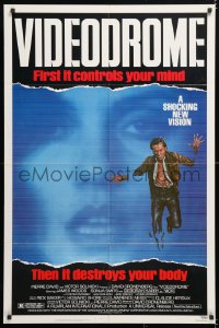 6j932 VIDEODROME 1sh 1983 David Cronenberg, James Woods, huge c/u of Debbie Harry, sci-fi!