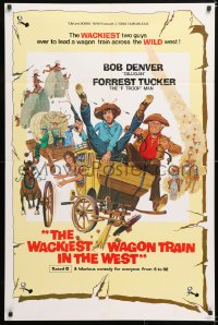 6j942 WACKIEST WAGON TRAIN IN THE WEST 1sh 1976 Bob Gilligan Denver, artwork by Robert Tanenbaum!