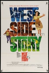6j956 WEST SIDE STORY 1sh R1968 Academy Award winning classic musical, Natalie Wood, Beymer!