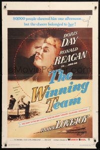 6j977 WINNING TEAM 1sh 1952 Ronald Reagan as Grover Cleveland, Doris Day, baseball biography!