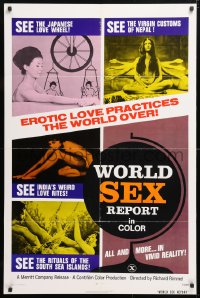 6j986 WORLD SEX REPORT 1sh 1972 wild sexy images from pseudo-documentary!