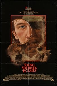 6j996 YOUNG SHERLOCK HOLMES 1sh 1985 Steven Spielberg, Nicholas Rowe, really cool detective art!