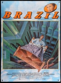 6k571 BRAZIL French 1p 1985 Terry Gilliam cult classic, cool sci-fi fantasy art by Lagarrigue!