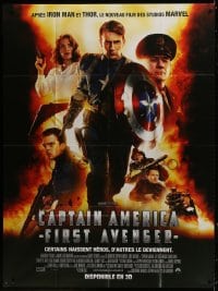 6k580 CAPTAIN AMERICA: THE FIRST AVENGER French 1p 2011 Chris Evans, Marvel Comics, cast montage!