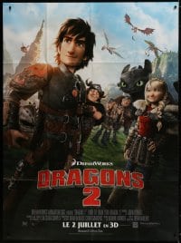 6k718 HOW TO TRAIN YOUR DRAGON 2 advance French 1p 2013 Dreamworks CGI in 3-D, cool cast montage!