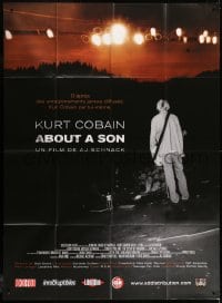6k751 KURT COBAIN ABOUT A SON French 1p 2008 cool image of Nirvana lead singer on stage!