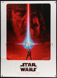 6k763 LAST JEDI teaser French 1p 2017 Star Wars, incredible sci-fi image of Hamill, Driver & Ridley!