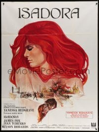 6k787 LOVES OF ISADORA French 1p 1969 best different art of sexy Vanessa Redgrave by Michel Landi!