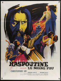 6k876 RASPUTIN THE MAD MONK French 1p 1966 best different art of Christopher Lee by Boris Grinsson!