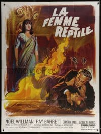 6k881 REPTILE French 1p 1967 snake woman Jacqueline Pearce, different horror art by Boris Grinsson!