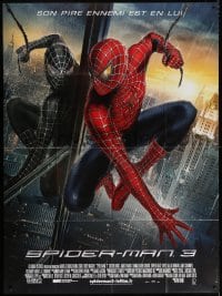 6k919 SPIDER-MAN 3 French 1p 2007 Sam Raimi, Tobey Maguire in red & black costumes!
