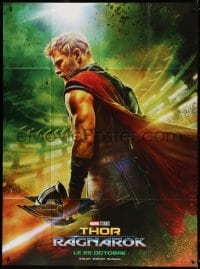 6k943 THOR RAGNAROK teaser French 1p 2017 Marvel Comics, c/u of Chris Hemsworth in the title role!
