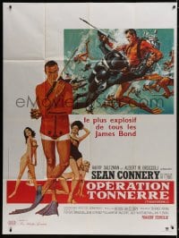6k947 THUNDERBALL French 1p R1980s art of Sean Connery as James Bond 007 by McGinnis and McCarthy!