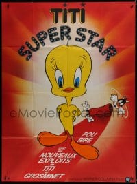 6k950 TITI SUPER STAR French 1p 1970s Kerfyser art of Tweety Bird & Sylvester, Looney Tunes!