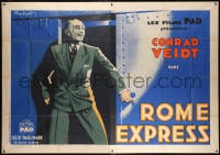 6k515 ROME EXPRESS French 2p 1933 great Cecchetto art of Conrad Veidt by train, ultra rare!