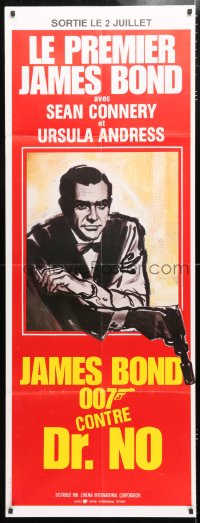 6k493 DR. NO French door panel R1980s great artwork of Sean Connery as James Bond 007 with gun!