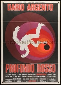 6k318 DEEP RED Italian 1p 1975 Dario Argento's Profondo Rosso, different artwork by Sandro Symeoni!