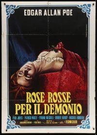 6k319 DEMONS OF THE MIND Italian 1p 1973 Hammer, Piovano art of dead woman covered in red w/ rose!