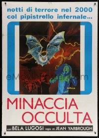6k323 DEVIL BAT Italian 1p R1976 different Festino art of Bela Lugosi with giant bat & scared girl!
