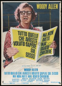 6k330 EVERYTHING YOU ALWAYS WANTED TO KNOW ABOUT SEX Italian 1p R1970s art of Woody Allen, rare!