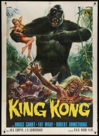 6k368 KING KONG Italian 1p R1973 different Casaro art of the giant ape carrying sexy Fay Wray!