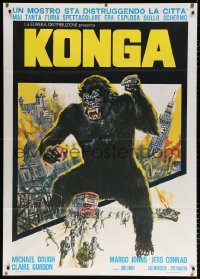 6k370 KONGA Italian 1p R1970 Brown artwork of giant angry ape terrorizing London, very rare!