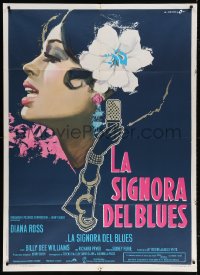 6k376 LADY SINGS THE BLUES Italian 1p 1973 great Cesselon art of Diana Ross as Billie Holiday!