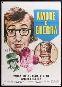 6k388 LOVE & DEATH Italian 1p 1975 different artwork of Woody Allen & Diane Keaton!