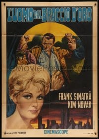 6k392 MAN WITH THE GOLDEN ARM Italian 1p R1967 different art of drug addict Frank Sinatra & Novak!