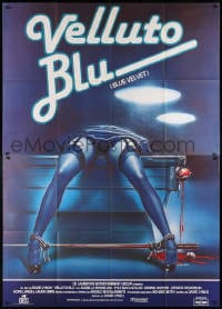 6k161 BLUE VELVET Italian 2p 1986 directed by David Lynch, wild Sciotti art of bloody pool table!