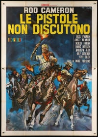 6k163 BULLETS DON'T ARGUE Italian 2p 1964 art of Rod Cameron & cowboys by Rodolfo Gasparri!