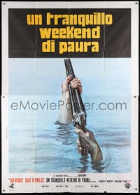 6k180 DELIVERANCE Italian 2p 1972 best art of shotgun in water, John Boorman classic!