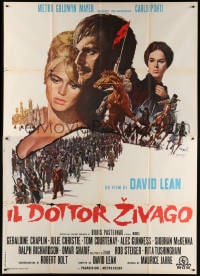 6k184 DOCTOR ZHIVAGO Italian 2p 1966 Omar Sharif, Julie Christie, David Lean epic, Terpning art!
