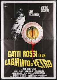 6k189 EYEBALL Italian 2p 1974 Umberto Lenzi, Casaro art creepy bleeding eye & terrified girl!