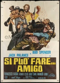 6k201 IT CAN BE DONE, AMIGO Italian 2p 1972 Symeoni art of Bud Spencer punching Jack Palance & men!