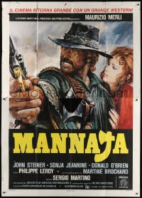 6k217 MAN CALLED BLADE Italian 2p 1979 Sergio Martino's Mannaja, cool spaghetti western art!
