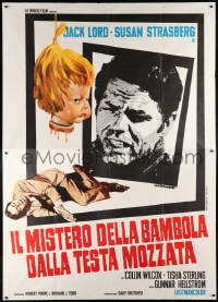 6k223 NAME OF THE GAME IS KILL Italian 2p 1972 Tarantelli art of Jack Lord & severed doll head!