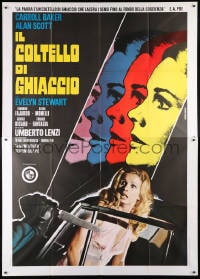 6k249 SILENT HORROR Italian 2p 1972 Umberto Lenzi, scared Carroll Baker, cool Casaro art!