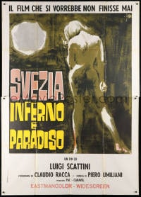 6k259 SWEDEN HEAVEN & HELL Italian 2p 1969 full-length Sandro Symeoni art of naked woman!