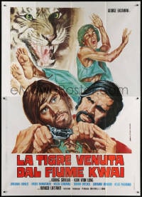 6k268 TIGER FROM RIVER KWAI Italian 2p 1975 George Eastman, cool kung fu art by Zanca!