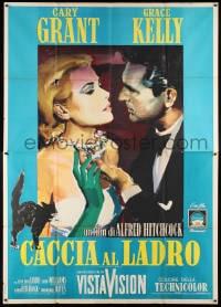 6k270 TO CATCH A THIEF Italian 2p R1964 different art of Grace Kelly & Cary Grant, Alfred Hitchcock