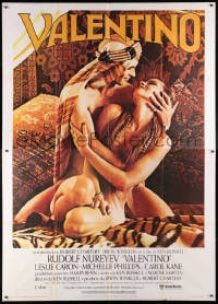6k272 VALENTINO Italian 2p 1977 great image of Rudolph Nureyev & naked Michelle Phillipes!