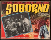 6k054 BRIBE Mexican LC 1949 Robert Taylor stares at Ava Gardner & John Hodiak!